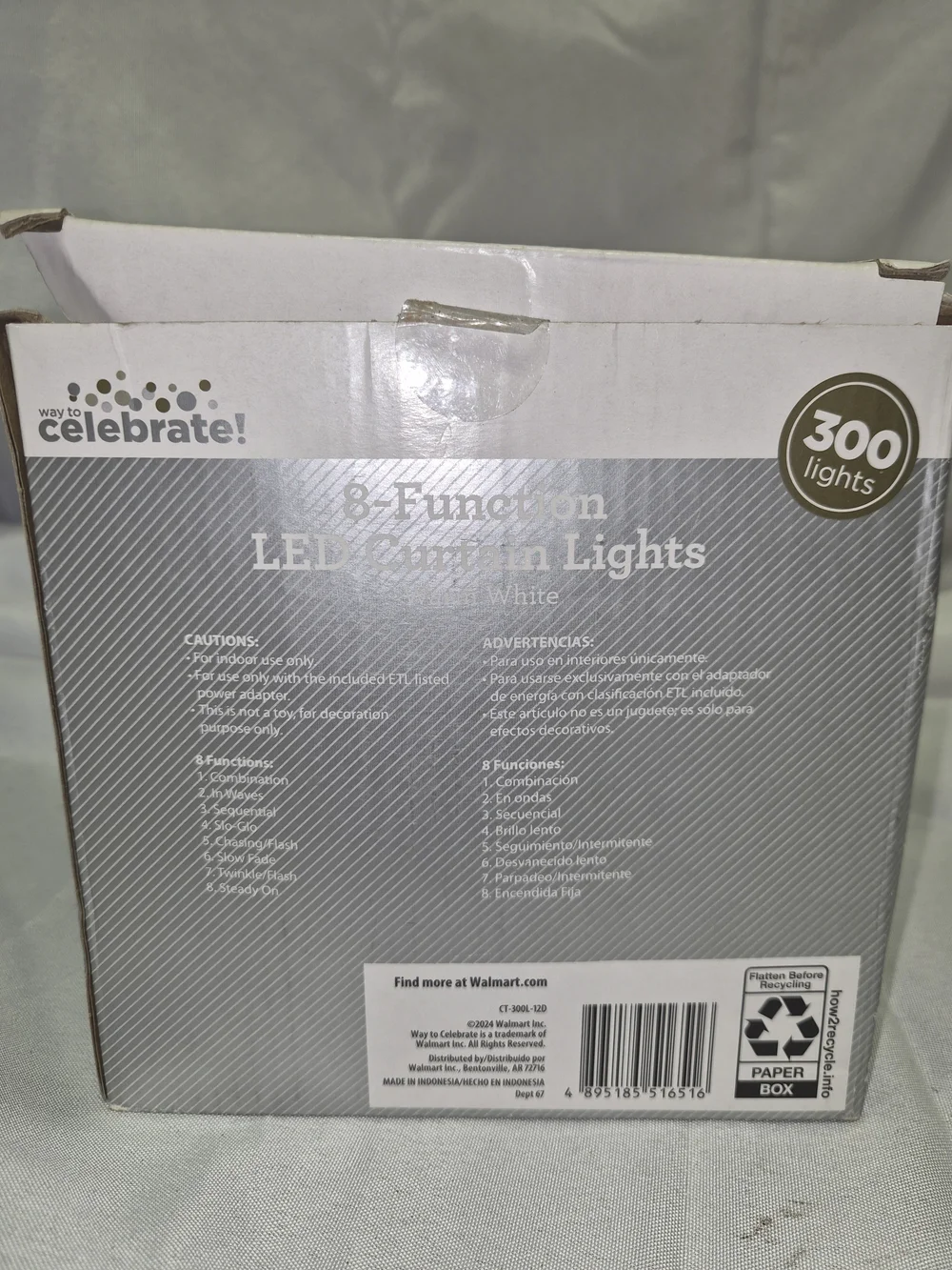 300-Light Warm White LED Curtain Lights - Clear Wire